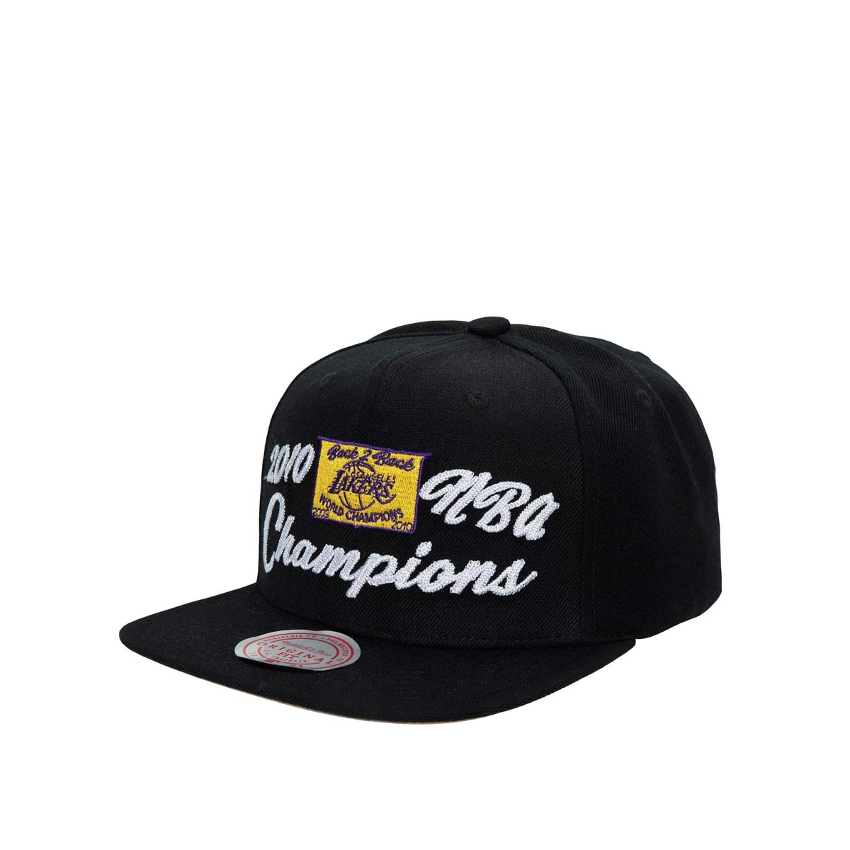  Mitchell & Ness Los Angeles Lakers NBA Top Spot Snapback Hat  Adjustable Cap - Black/2010 NBA Finals Side Patch/Hardwood Classics :  Sports & Outdoors